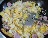 魚肉ソーセージとレタスのチャーハン。作り方3写真