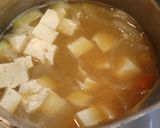 秋の朝夕♪美味♪栗と玉ねぎと豆腐のみそ汁作り方5写真