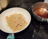 赤ワインとトマトのパスタ。海の幸と共に作り方10写真