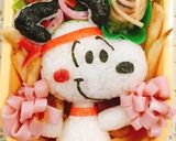 スヌーピー キャラ弁 応援作り方1写真