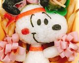 スヌーピー キャラ弁 応援作り方2写真