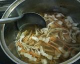 ゴボウと梅干しの温かい素麺作り方4写真