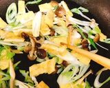 超簡単・お揚げとしめじの酢橘醤油パスタ作り方5写真