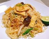 超簡単・お揚げとしめじの酢橘醤油パスタ作り方7写真