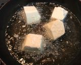 揚げ出し豆腐のえび素焼きせんべい添え作り方1写真