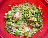 レンジで簡単！サバと豆苗の卵炒め作り方3写真