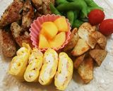 お弁当(10/3)ベーコン入り玉子焼き作り方3写真