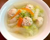 簡単！白菜と人参の鶏団子スープ作り方5写真