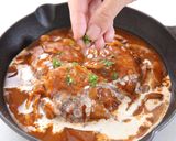 天然水を使ったキノコと玉ねぎのハンバーグ作り方6写真