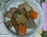 もつ煮込み風★豚肉と根菜の味噌煮作り方8写真