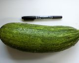 巨大ズッキーニのピザ☆作り方1写真