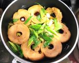 九条ネギ、車麩の煮物作り方2写真