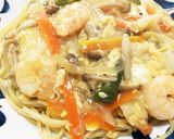 野菜たっぷり♪中華風卵餡掛けパスタ作り方6写真