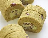 お抹茶*栗ぜんざいのロールケーキ作り方47写真