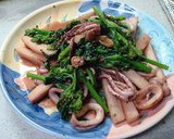 菜の花といか・長芋のにんにく炒め作り方6写真