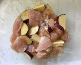 レンジで♪鶏胸肉とさつま芋のチーズ味噌煮作り方3写真