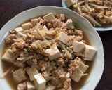 簡単、ヘルシー鶏ミンチの麻婆もやし豆腐。作り方3写真