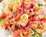 弁当に★簡単ハムと餃子の皮で薔薇の花作り方10写真