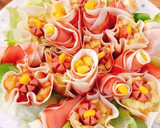 弁当に★簡単ハムと餃子の皮で薔薇の花作り方10写真