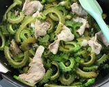ゴーヤと豚肉の梅肉とろみ炒め作り方5写真