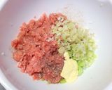鶏つくね蓮根はさみ焼き作り方2写真