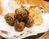 れんこんとニラ入りふわっふわ鶏肉団子揚げ作り方8写真