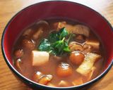 ☆なめこ・豆腐・油揚げの赤だしお味噌汁☆作り方5写真