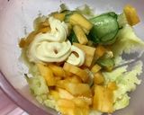 柿➕温玉ソース七味マヨネーズ味のポテサラ作り方3写真