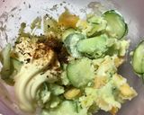 柿➕温玉ソース七味マヨネーズ味のポテサラ作り方4写真