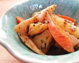 マコモ&無農薬根菜のバジルソース炒め☆作り方4写真
