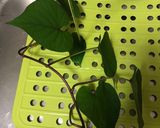 さつまいも葉と茎の味噌汁作り方1写真