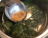 さつまいも葉と茎の味噌汁作り方6写真