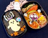 おばけちゃん海苔弁当　ハロウィン　詰め方作り方9写真