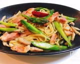 アスパラとベーコンとしめじの和風パスタ作り方12写真