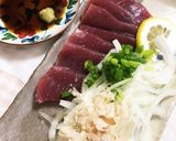 ☆簡単お刺身で一品〜本がつおと玉ねぎ作り方2写真