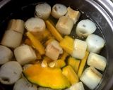 カボチャとお麩のお味噌汁作り方3写真