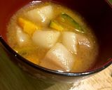 カボチャとお麩のお味噌汁作り方6写真