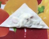 アレンジポテサラ♪ワンタン皮でお魚サモサ作り方3写真