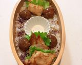 まぐろ唐揚げとミートボール弁当 詰め方☆作り方4写真