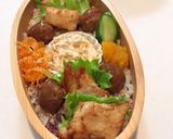 まぐろ唐揚げとミートボール弁当 詰め方☆作り方5写真