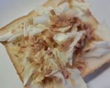 ソース味。キャベ軸×おかかの和トースト作り方3写真