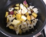 さつまいもとれんこんのこっくり煮作り方2写真