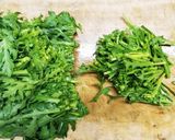 春菊と牛コマ肉のサラダ作り方1写真