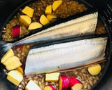 秋刀魚とさつまいもの炊き込み玄米ご飯作り方3写真