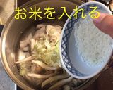 チキンサラダで参鶏湯風雑炊作り方7写真