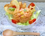 ピンクの明太ポテサラ♡ポテトチップ添え♬作り方7写真