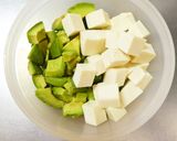 木綿豆腐とアボカドの大葉わさび醤油和え作り方3写真