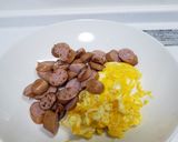 糖質制限♪豆腐とウインナーのチャーハン作り方2写真