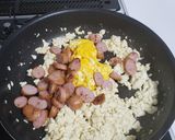糖質制限♪豆腐とウインナーのチャーハン作り方4写真