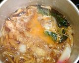 お昼の鍋焼きうどん｢海老天&卵入り｣作り方13写真